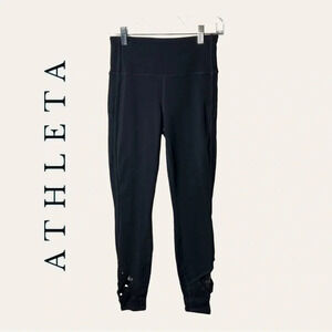 0324W.‎ ATHLETA LEGGINGS SIZE XSMALL BLACK IN COLOR